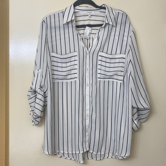 Maurices Tops - Maurice’s Black & white striped button up blouse